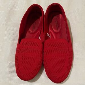 Time and True Bamba flats. Red. Memory foam soles.